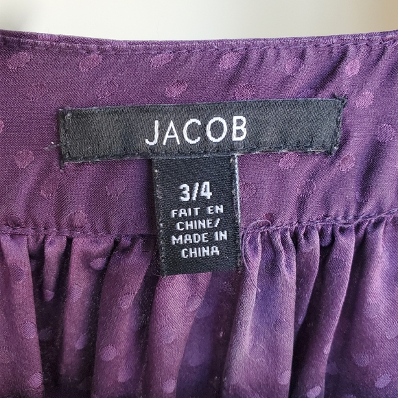 Jacob Purple Polka Dot Flared Skirt Dress - Picture 2 of 6